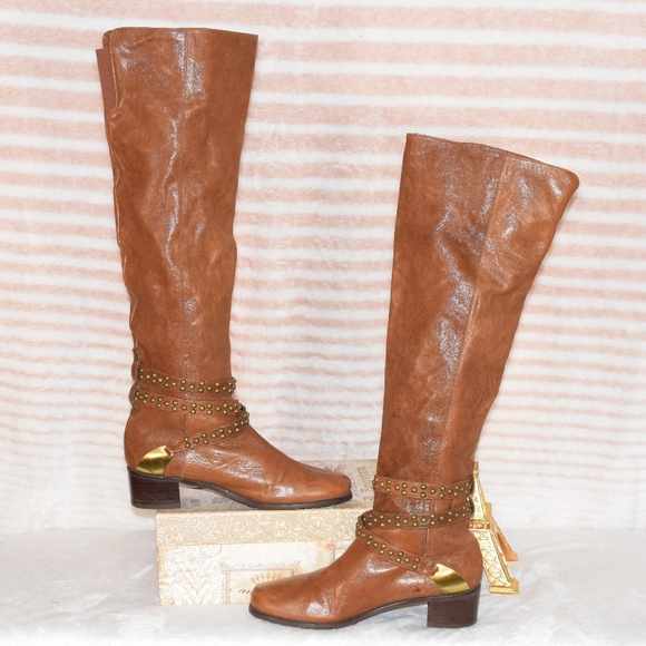 caramel thigh high boots